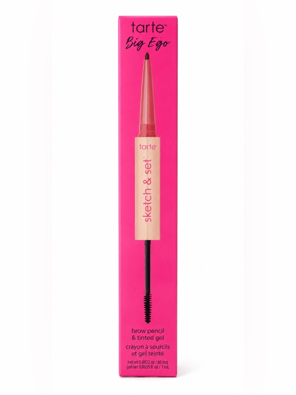 tarte Big Ego Sketch & Set Brow‎ Pencil & Tinted Gel — hot pink packaging